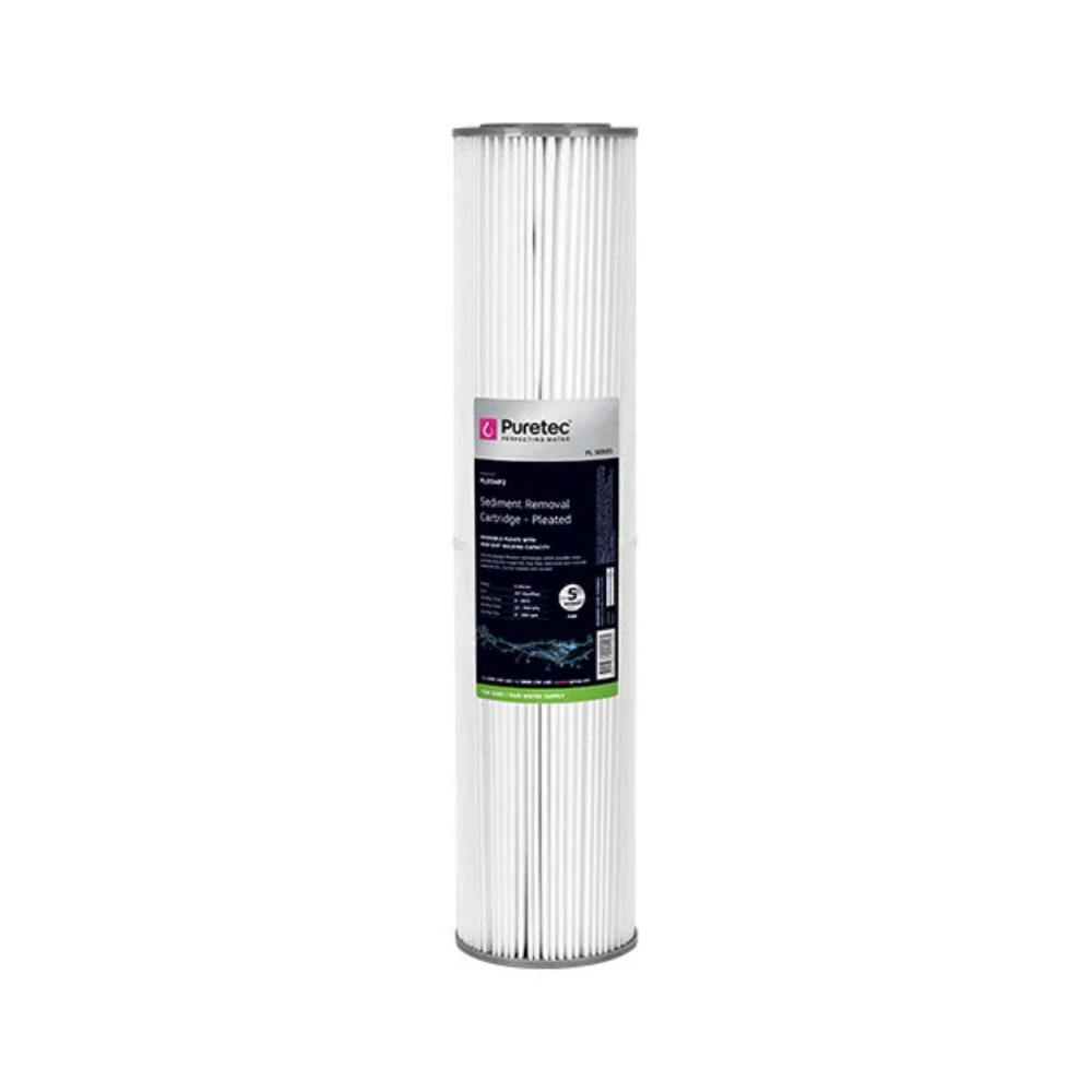 Puretec PL05MP2 5 Micron Washable Pleated Sediment Water Filter Replacement Cartridge - Perfect for Under Sink, Refrigerator & Whole House Water Filtration Systems