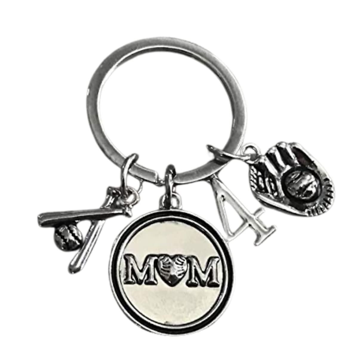 Custom Baseball Mom Keychain with Number Charm - Personalized Baseball Jewelry Gift for Baseball Player Moms - Ideal for Game Days, Team Events & Mother's Day