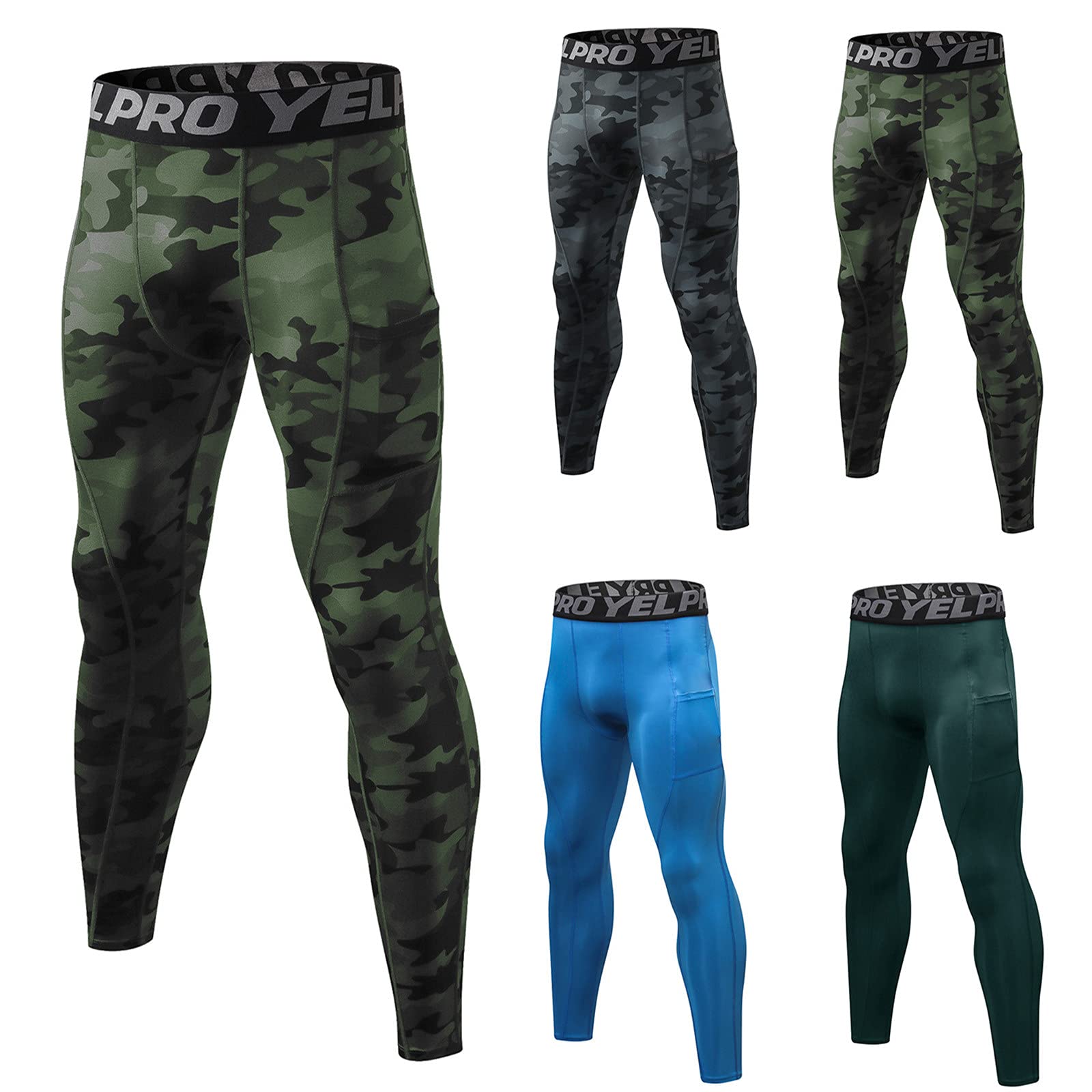 DeHolifer Men's Thermal Compression Leggings - Winter Base Layer Joggers for Running, Hiking & Workout - Warm & Stretchy Tights for Cold Weather & Outdoor Sports