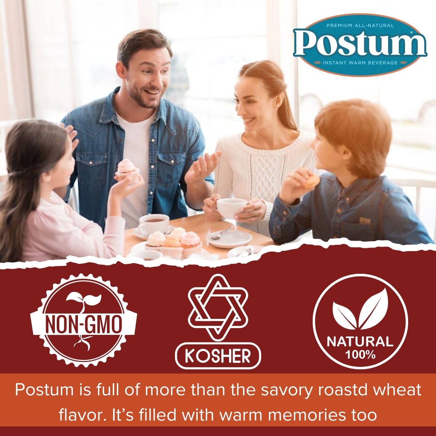 Postum Wheat Bran & Molasses Caffeine-Free Instant Coffee Substitute (6 x 8oz) | Natural Healthy Beverage for Breakfast & Pantry | Rich Flavor Dietary Drink for Coffee Lovers | Perfect for Morning Routine, Vegan Diet & Digestive Wellness