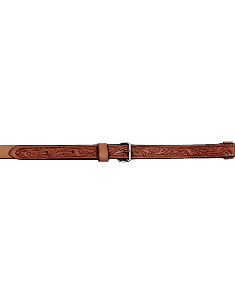 Circle Y Floral Tooled Leather Flank Cinch with Billets - Western Horse Riding Gear for Trail & Ranch Work