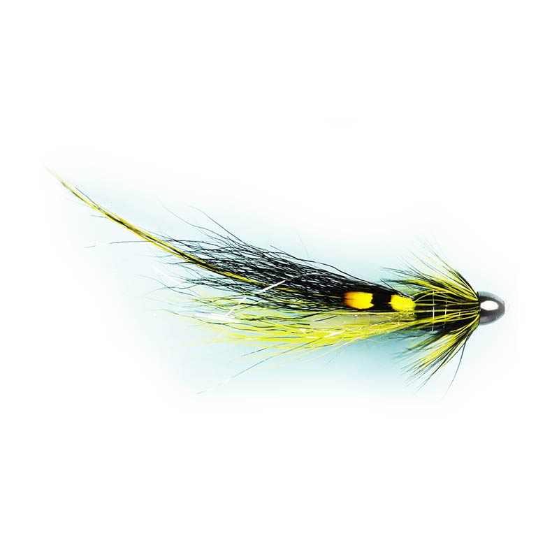 Caledonia Super D Snaelda Black & Yellow Fly Fishing Lure - Premium Trout & Salmon Bait for Freshwater & Saltwater Fishing | Perfect for Streams, Rivers & Lakes