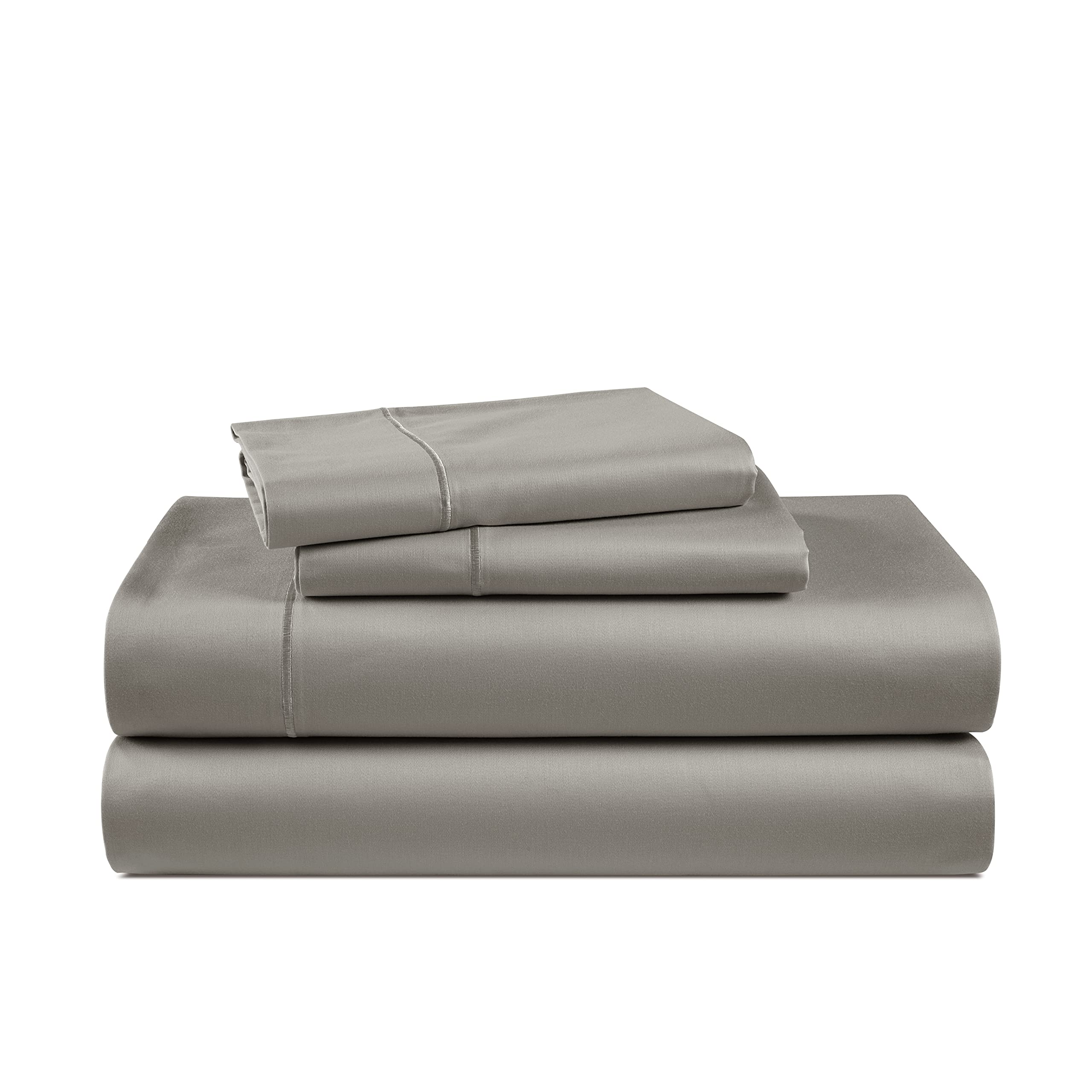 Luxury 100% Egyptian Cotton Bed Sheets - 1000 Thread Count Queen Size 4-Piece Set, Sateen Weave, Charcoal Gray, Deep Pocket Fits Up to 17
