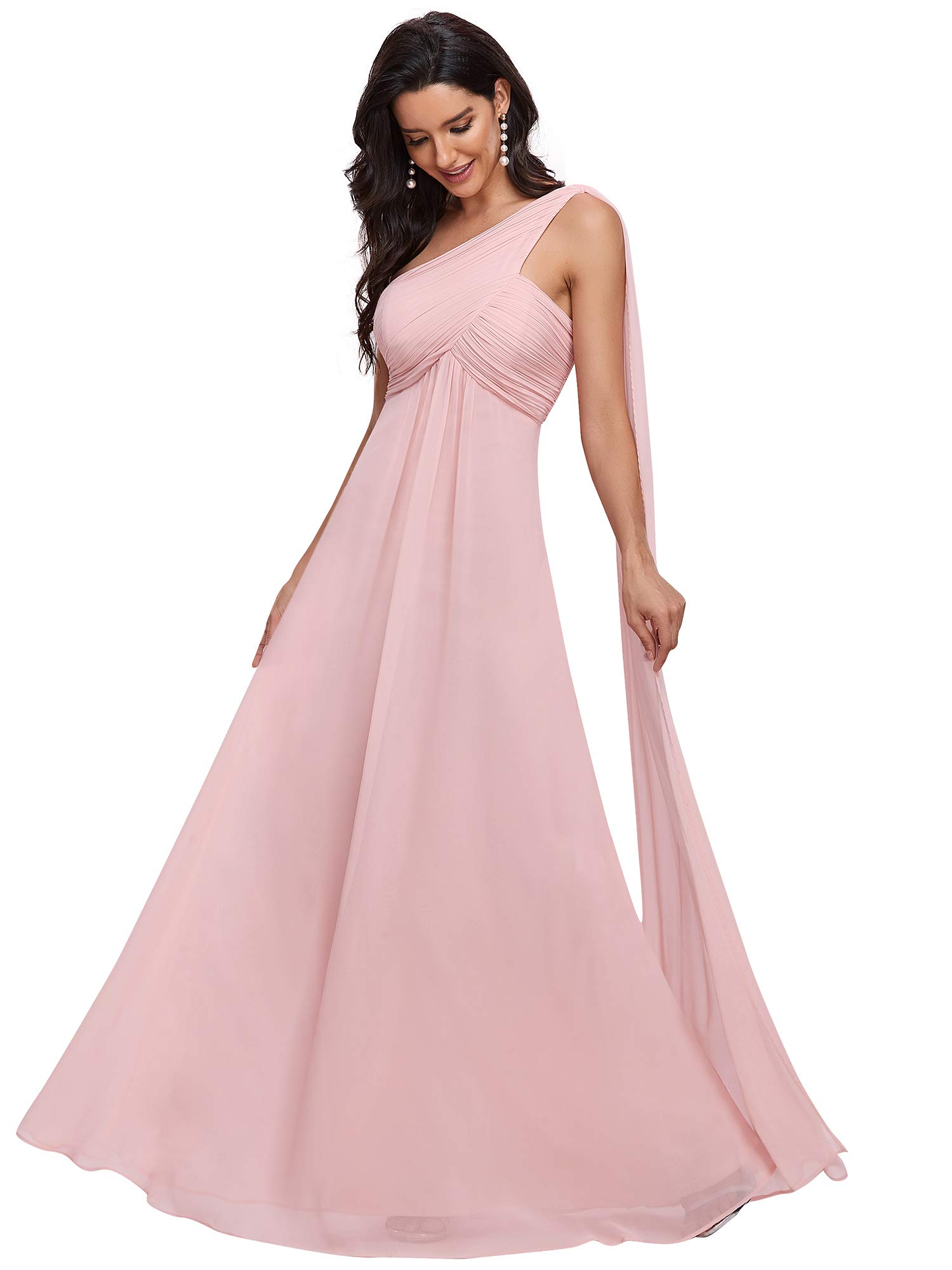 Elegant Alisapan Women's Ruched Bodice One Shoulder Cape Prom Dress - Formal Evening Gown for Bridesmaid, Homecoming, Cocktail Party & Special Occasions