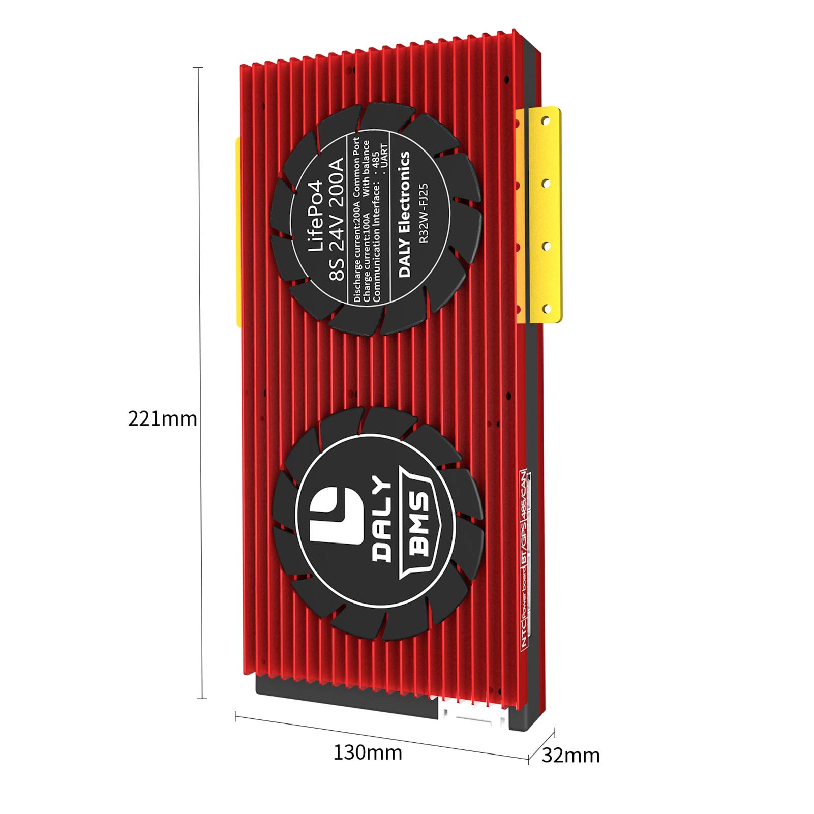 DALY Smart BMS 24V 200A 8S LiFePo4 Battery Management System with Bluetooth, UART, RS485 & CAN - for 3.2V Lithium Batteries, Solar Power Systems, Off-Grid Applications & Energy Storage Solutions