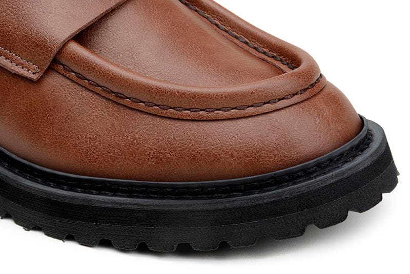 Comfortable Vegan Leather Loafers for Men & Women - Brown Slip-On Shoes for Casual Wear, Office & Travel