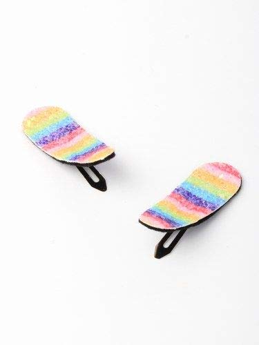 Girls Hair Clips - Glitter Rainbow Bendies for Kids | Hair Accessories for School & Parties