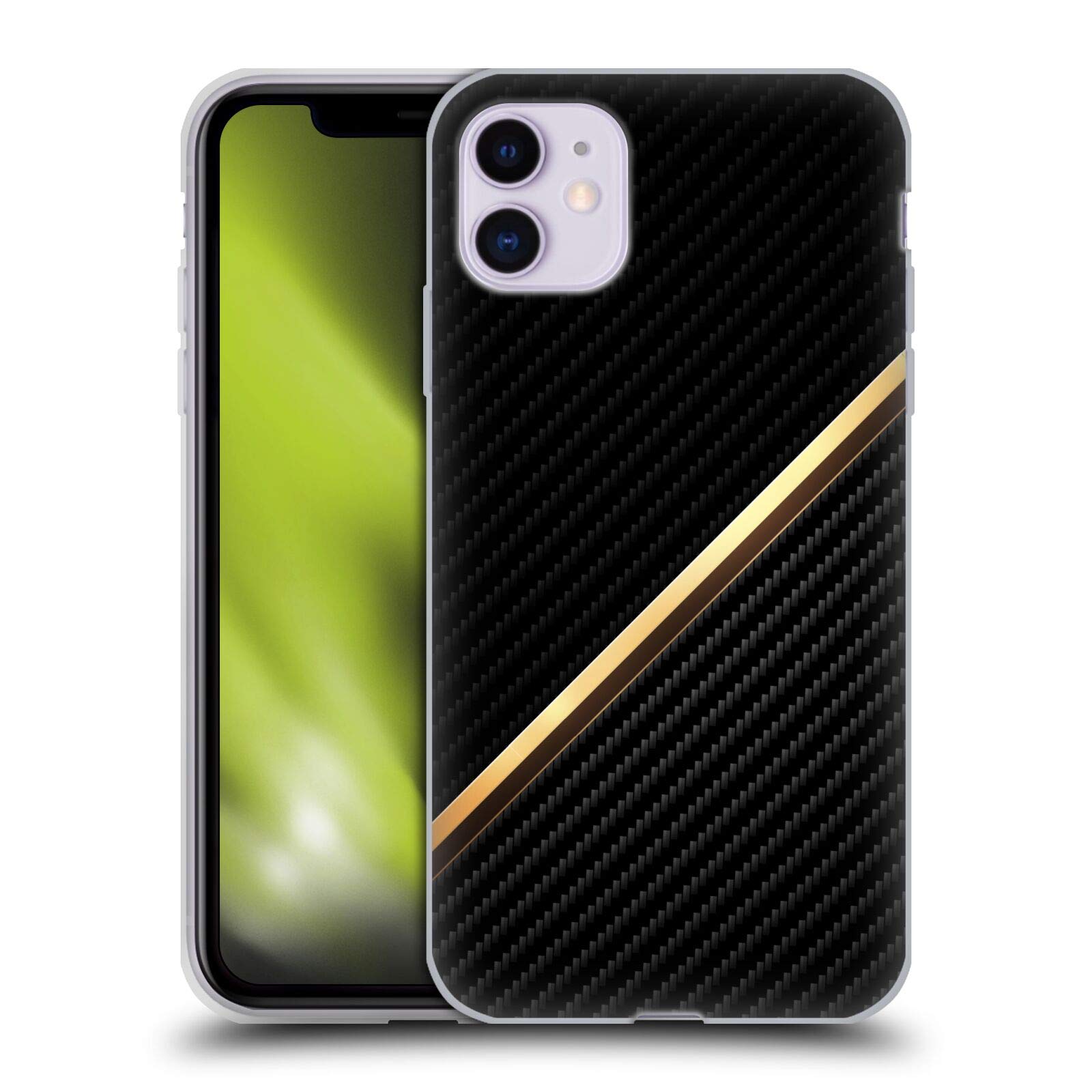 Official Alyn Spiller Gold Carbon Fiber Soft Gel Case for Apple iPhone 11 - Slim Protective Cover with Premium Design | Perfect for Everyday Use, Work & Travel