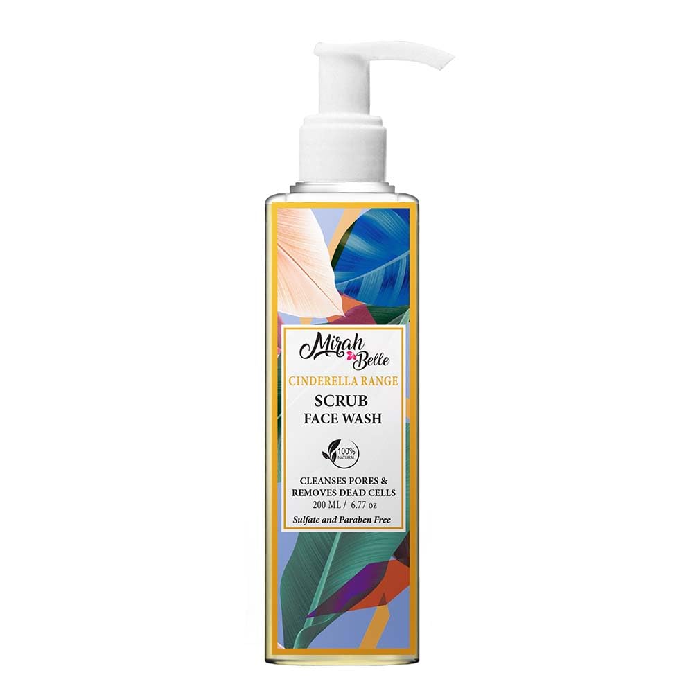Mirah Belle - Neroli Exfoliating Face Scrub & Cleanser (200ml) - Natural Dead Skin Remover, Pore Cleanser & Blackhead Treatment - Sulfate & Paraben Free - For Daily Skincare & Acne-Prone Skin