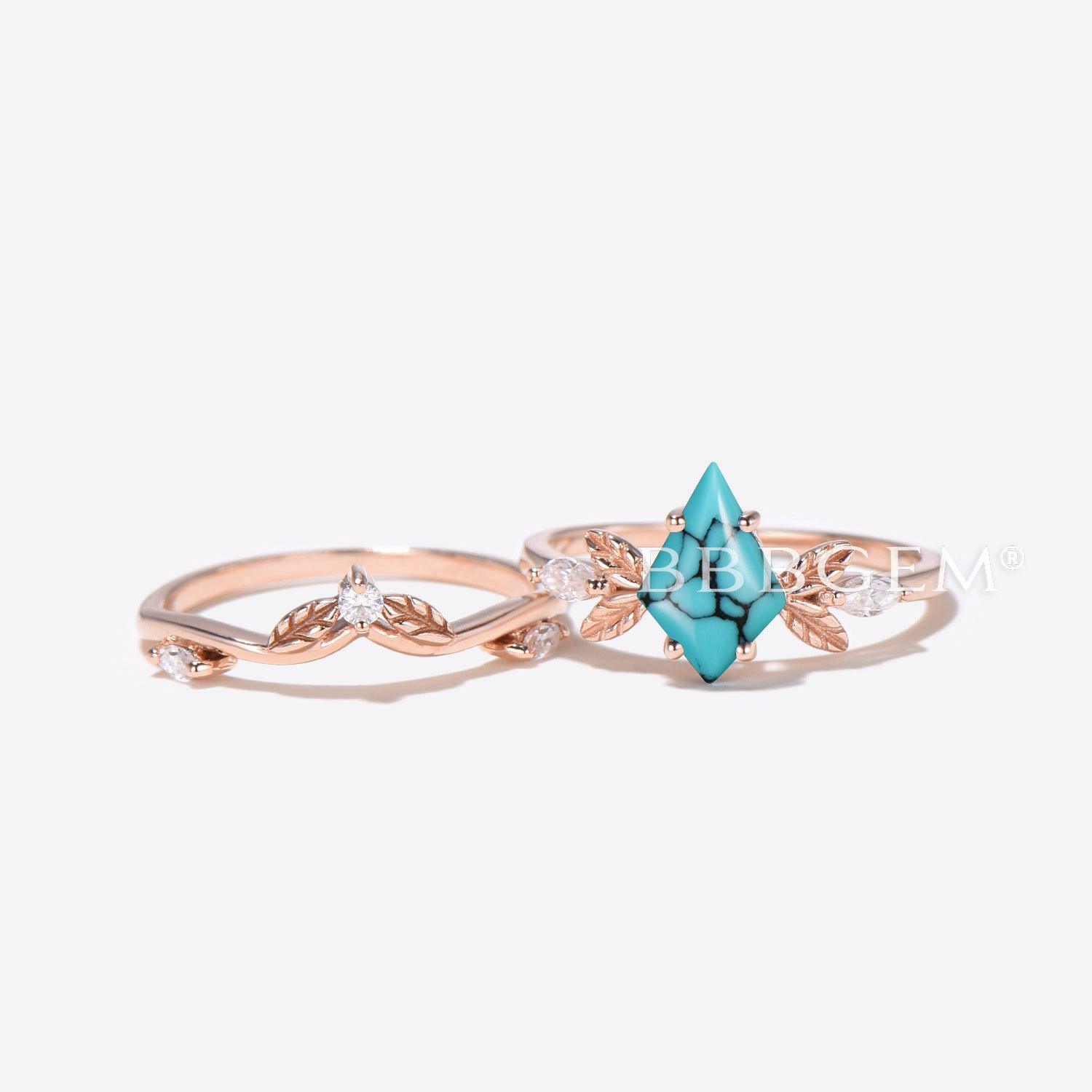 Natural Turquoise Engagement Ring - Handcrafted Kite Cut Leaf Design for Women | Perfect for Weddings, Anniversaries & Special Occasions