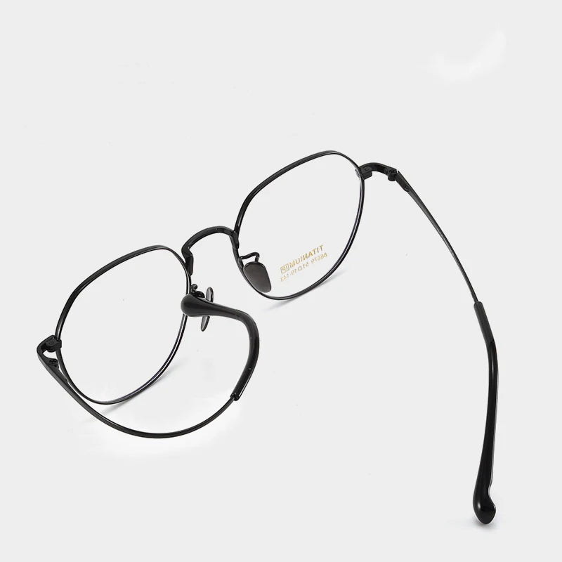 Bclear Women's Full Rim Flat Top Round Titanium Eyeglasses Frame 48669 - Lightweight & Durable Glasses for Work, Reading & Fashion - Perfect for Office, Study & Daily Wear