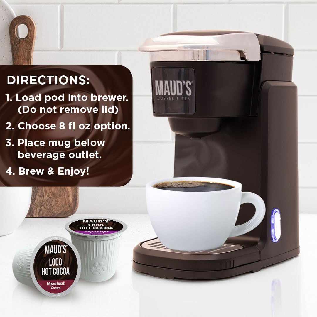 Maud's Flavored Hot Chocolate Variety Pack - 48 Count Single Serve Pods, Recyclable & Keurig K-Cup Compatible - Perfect for Home, Office & Holiday Gifting