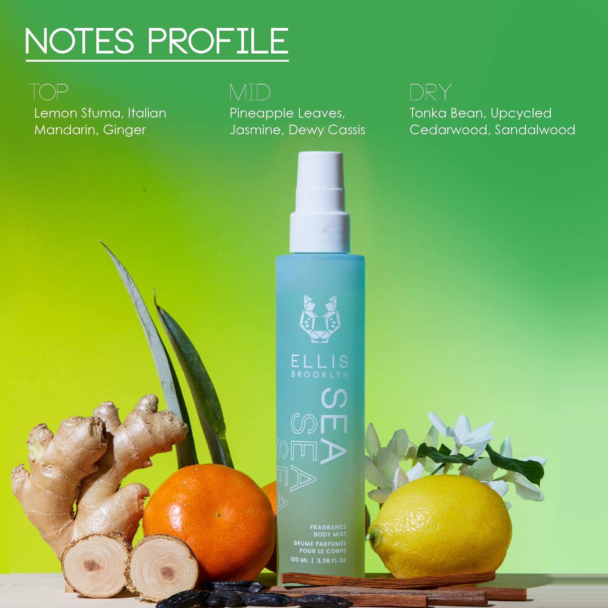 Ellis Brooklyn SEA & SAND Body Mist - Lightweight Clean Perfume Spray for Women, Refreshing Hair & Body Fragrance | Perfect for Daily Wear, Beach Days & Summer Evenings