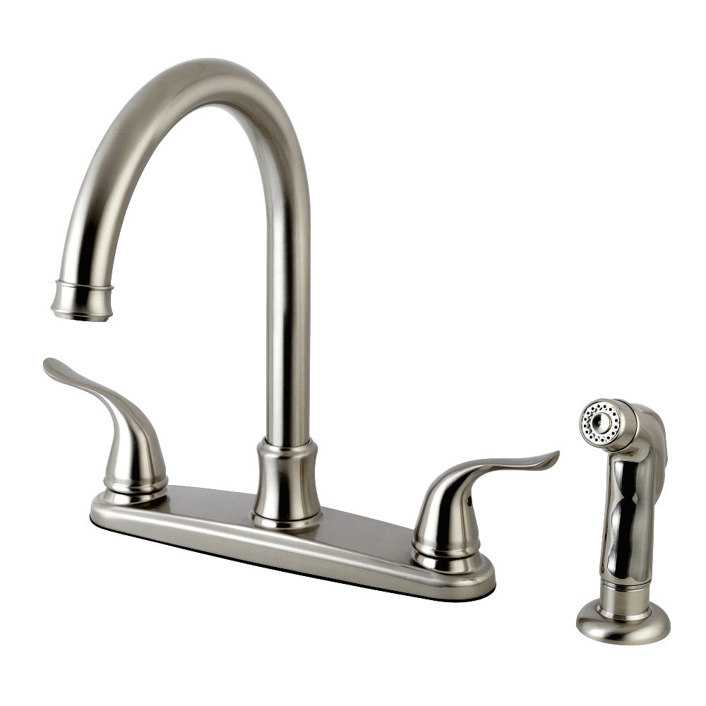 Kingston Brass FB7795YLSP Yosemite 8-Inch Centerset Kitchen Faucet with Pull-Out Sprayer - Perfect for Modern Farmhouse & Rustic Kitchen Sinks