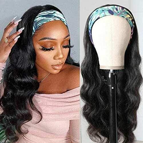 ALIMICE 12A Brazilian Human Hair Headband Wig for Black Women - 220% Density Body Wave Headband Wigs (Color 20) | Perfect for Daily Wear, Parties & Special Occasions