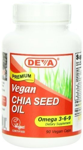 Deva Vegan Omega-3 Chia Seed Oil Supplement - 90 Softgels | Plant-Based DHA & ALA for Heart & Brain Health | Perfect for Vegan Diet & Active Lifestyle