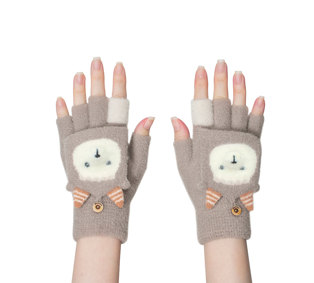EVERAU® Fingerless Ultra Plush Knit Ewe Gloves - Warm Winter Gloves for Women & Men, Soft Touch Screen Compatible, Perfect for Driving, Typing, and Outdoor Activities
