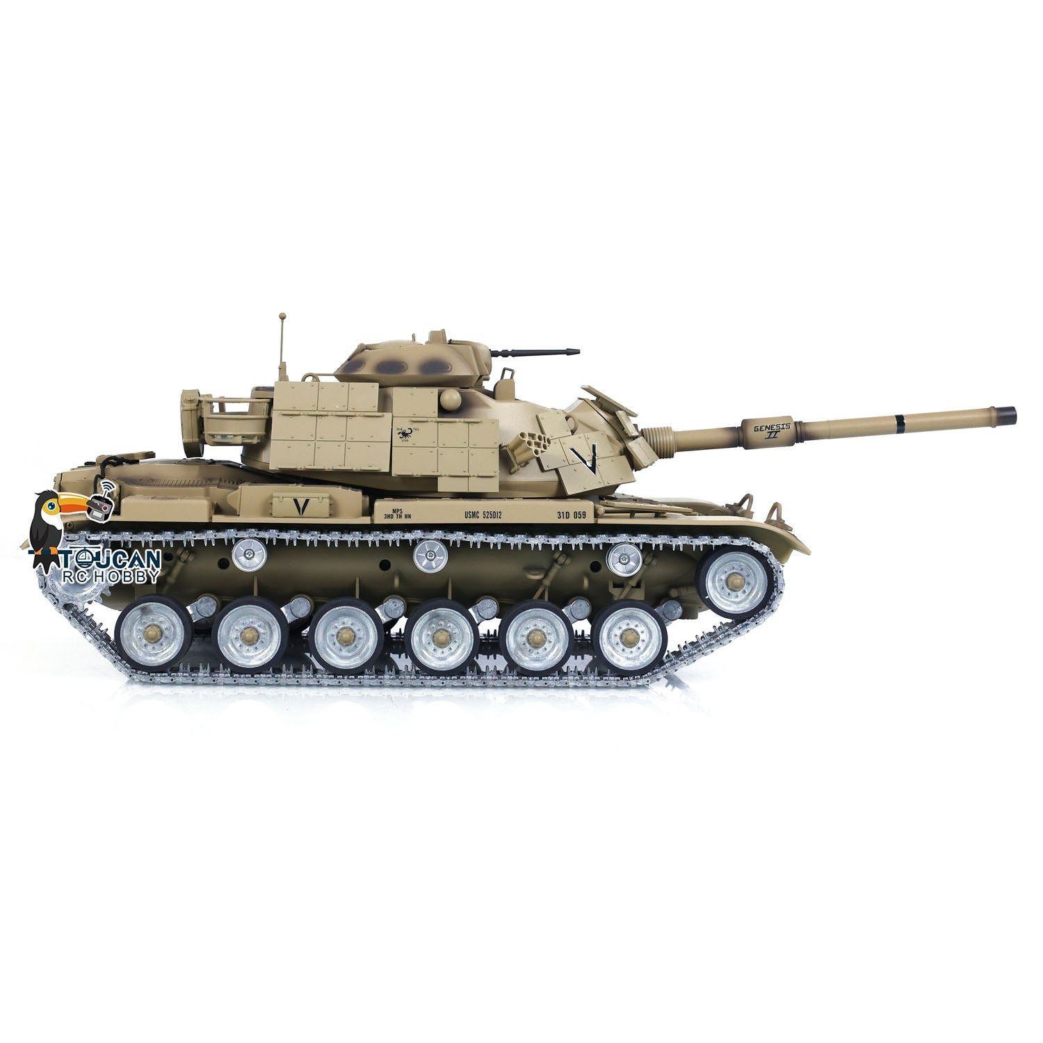 1/16 Scale M60A1 ERA RC Tank - US Stock BB Shooting Infrared Battle Toy with Metal Wheels & Barrel Recoil - Perfect for Military Enthusiasts and Outdoor RC Battles