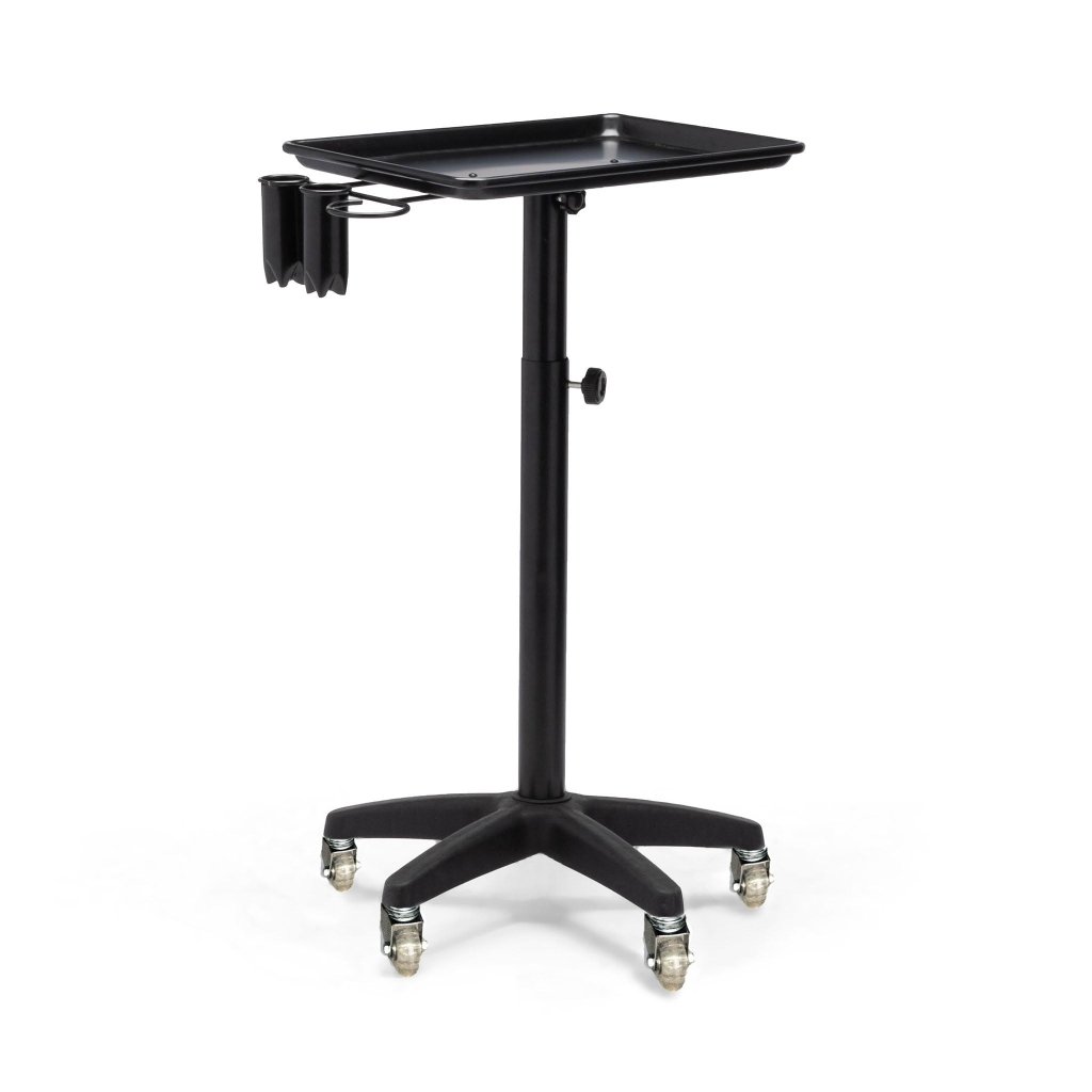 Lanvain® Professional Adjustable Height Salon Rolling Trolley - Aluminum Hairdressing & Tattoo Tray Cart for Stylists, Barbers & Tattoo Artists - Perfect for Salon Organization, Mobile Styling & Tattoo Workstations