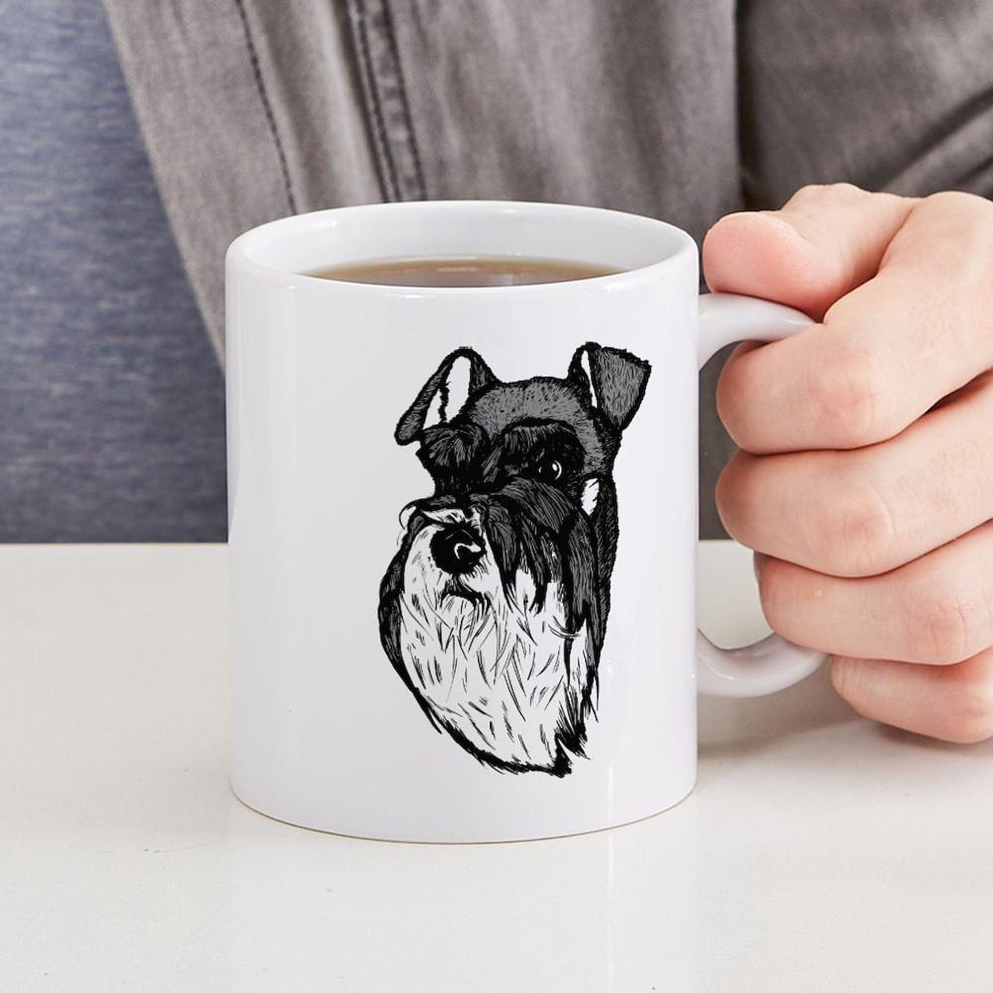 Miniature Schnauzer 11 oz Ceramic Coffee Mug - 325ml Dog Lover's Gift, Perfect for Home, Office & Pet Lovers - Cute Puppy Design for Tea, Hot Chocolate & Coffee