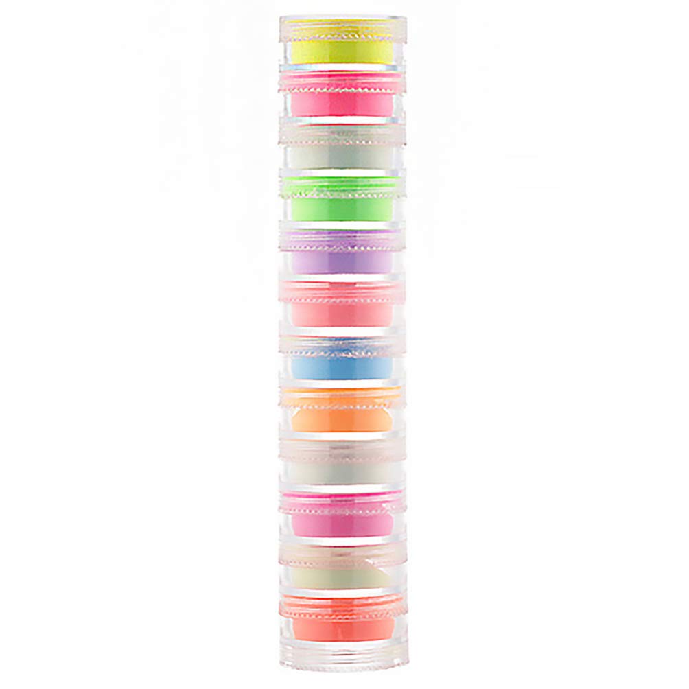 EXCEART 12pcs Acrylic Nail Powder Set - Colored Gradient Glitter Pigment for Nail Art, Manicure & Luminous Nail Designs - Perfect for Salon, Home DIY & Professional Nail Artists