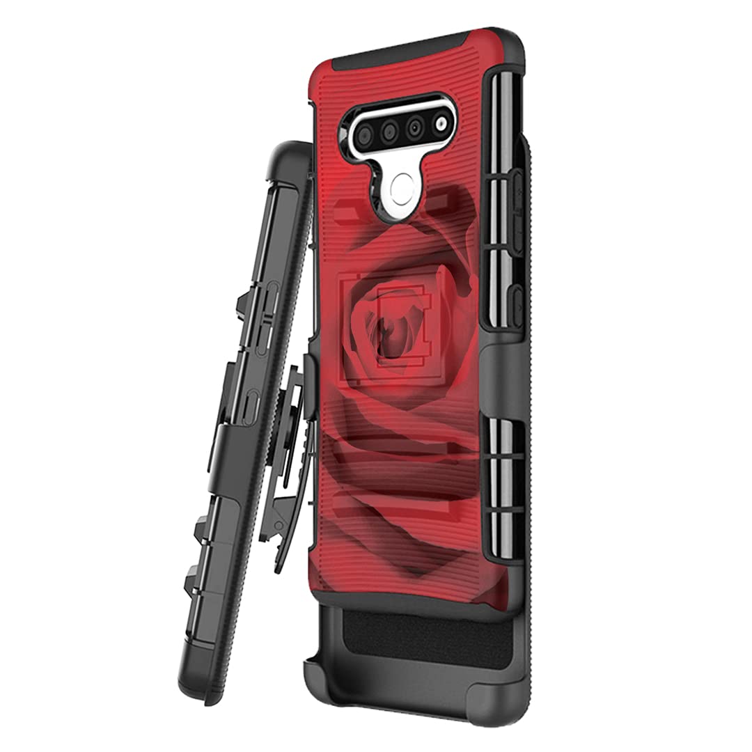 Military Shockproof LG K51 Case with Kickstand & Belt Clip - Heavy Duty Protection for All Carriers - Perfect for Outdoor & Work Use