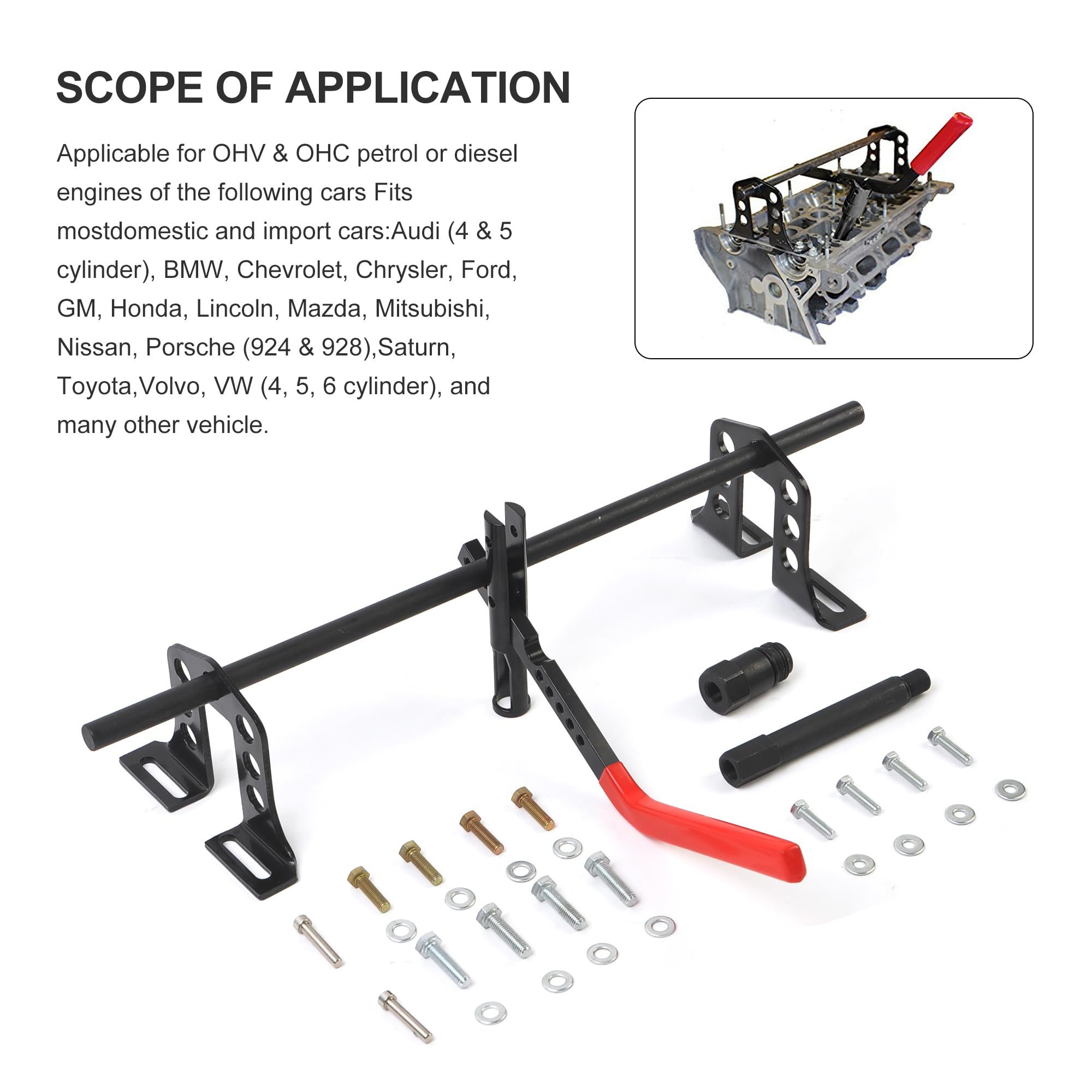 Valve Spring Remover and Installer Tool Kit - OHV OHC Engine Valve Spring Compressor for Car Repair and Maintenance - Perfect for DIY Mechanics and Professional Auto Shops