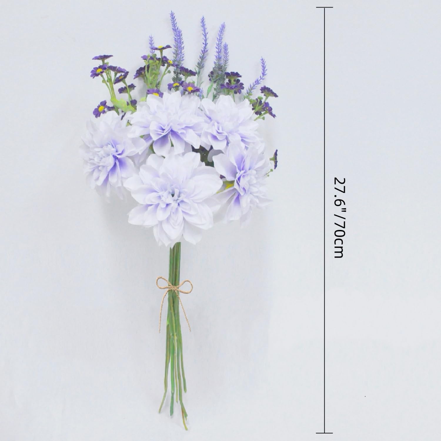 Purple Artificial Dahlia Flowers - Fake Daisy & Lavender Bouquet with Long Stems for DIY Home Decor, Office, Wedding Arrangements | Perfect for Centerpieces, Table Decor, and Party Decorations