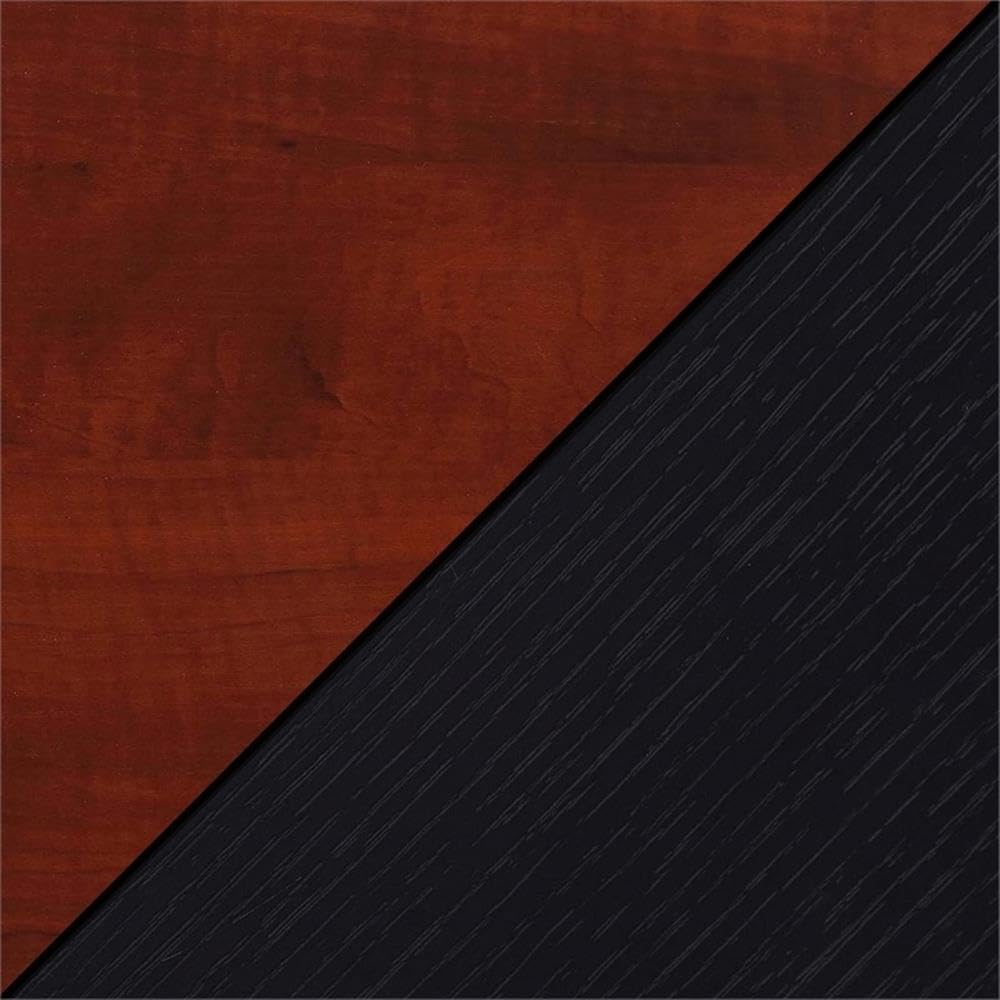 Stylish Warm Cherry Wood End Table with Shelves - Set of 2 for Living Room, Bedroom & Office Decor
