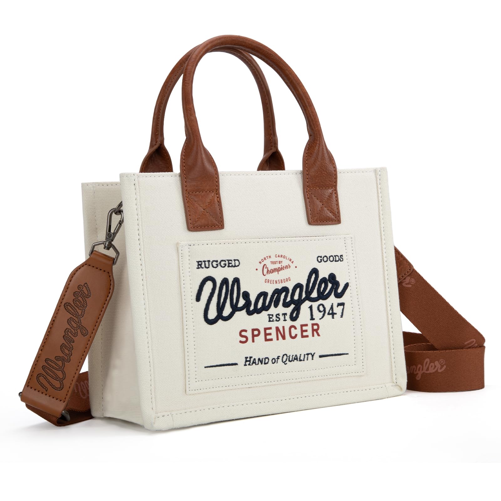 Montana West Wrangler Tote Bag - Women's Retro Canvas Purse for Work & Travel
