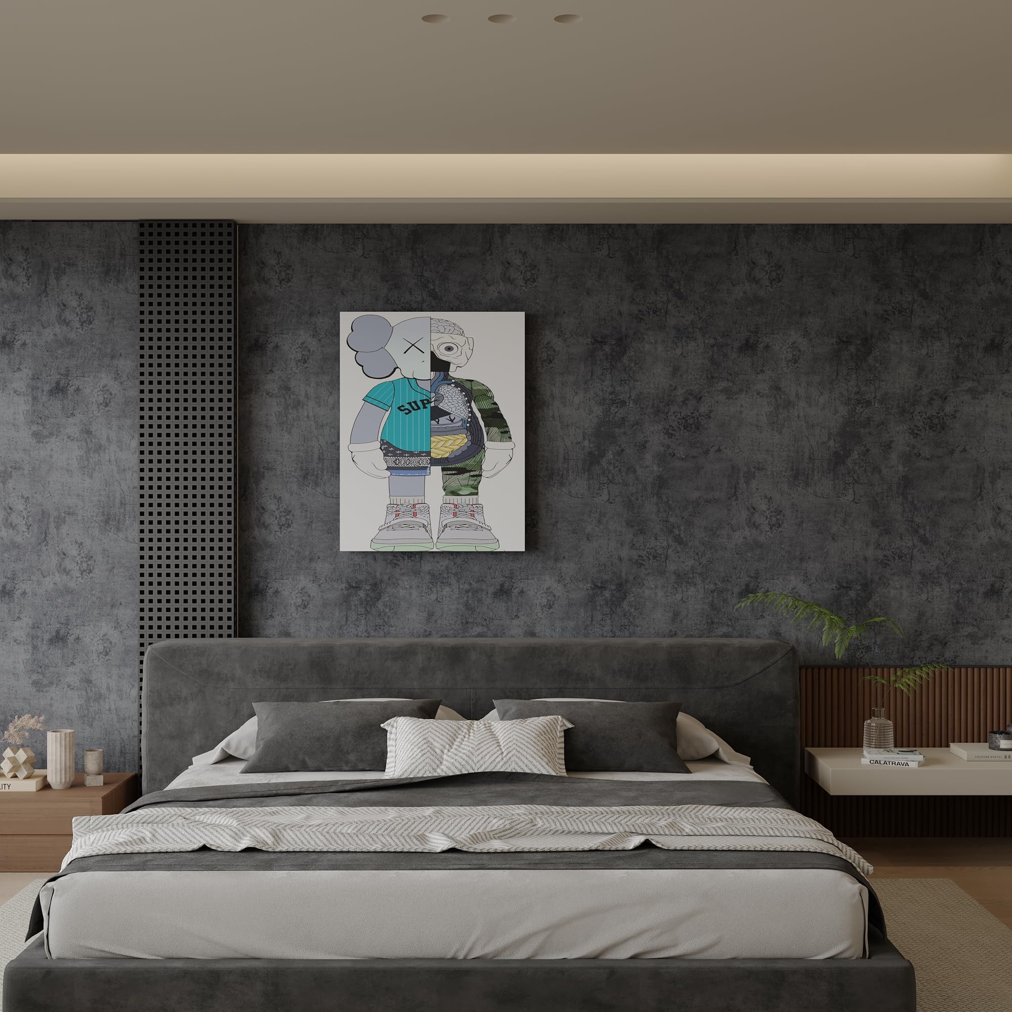 JSEVEM 24×197 Inch Extra Thick Peel and Stick Concrete Wallpaper - Waterproof Gray Blue Vinyl Contact Paper with Matte Textured Finish for Industrial Style Bedroom, Living Room & Garage Walls | Perfect for Home Office, Accent Walls & DIY Interior Design