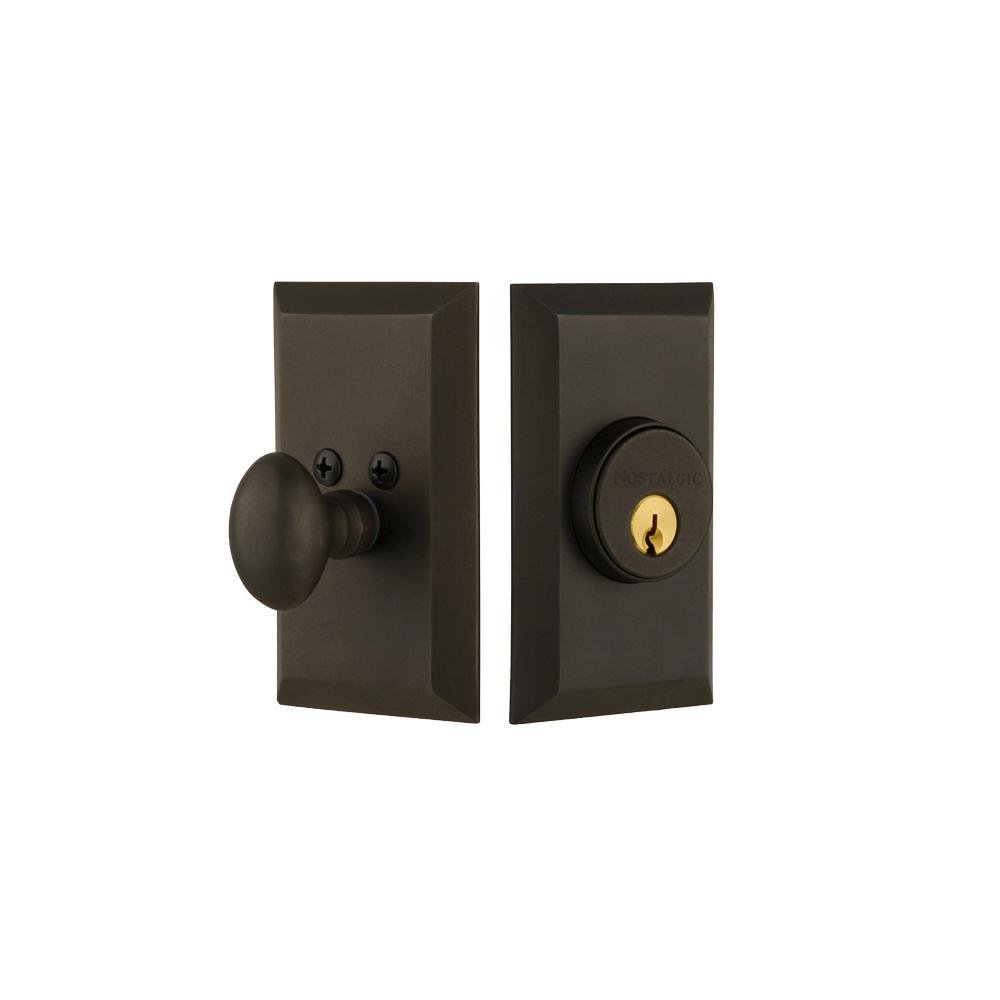 Nostalgic Warehouse Studio Single Cylinder Deadbolt - Oil-Rubbed Bronze Finish | Vintage Style Door Lock for Home Security & Interior Design Upgrade