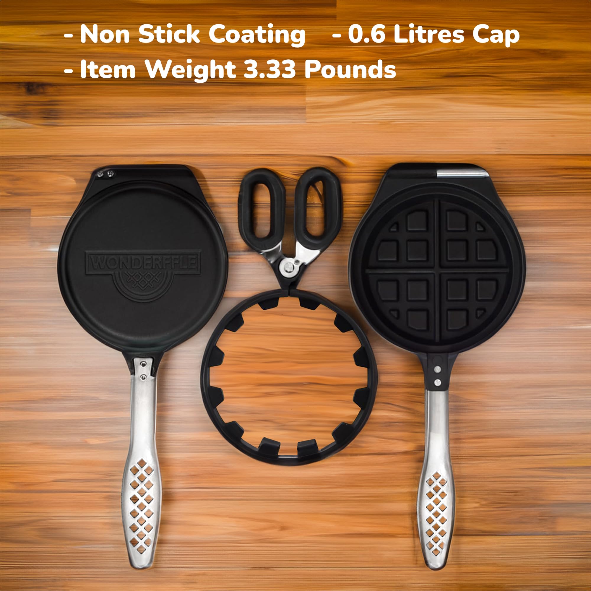 Cast Aluminum Stuffed Waffle Iron - 5