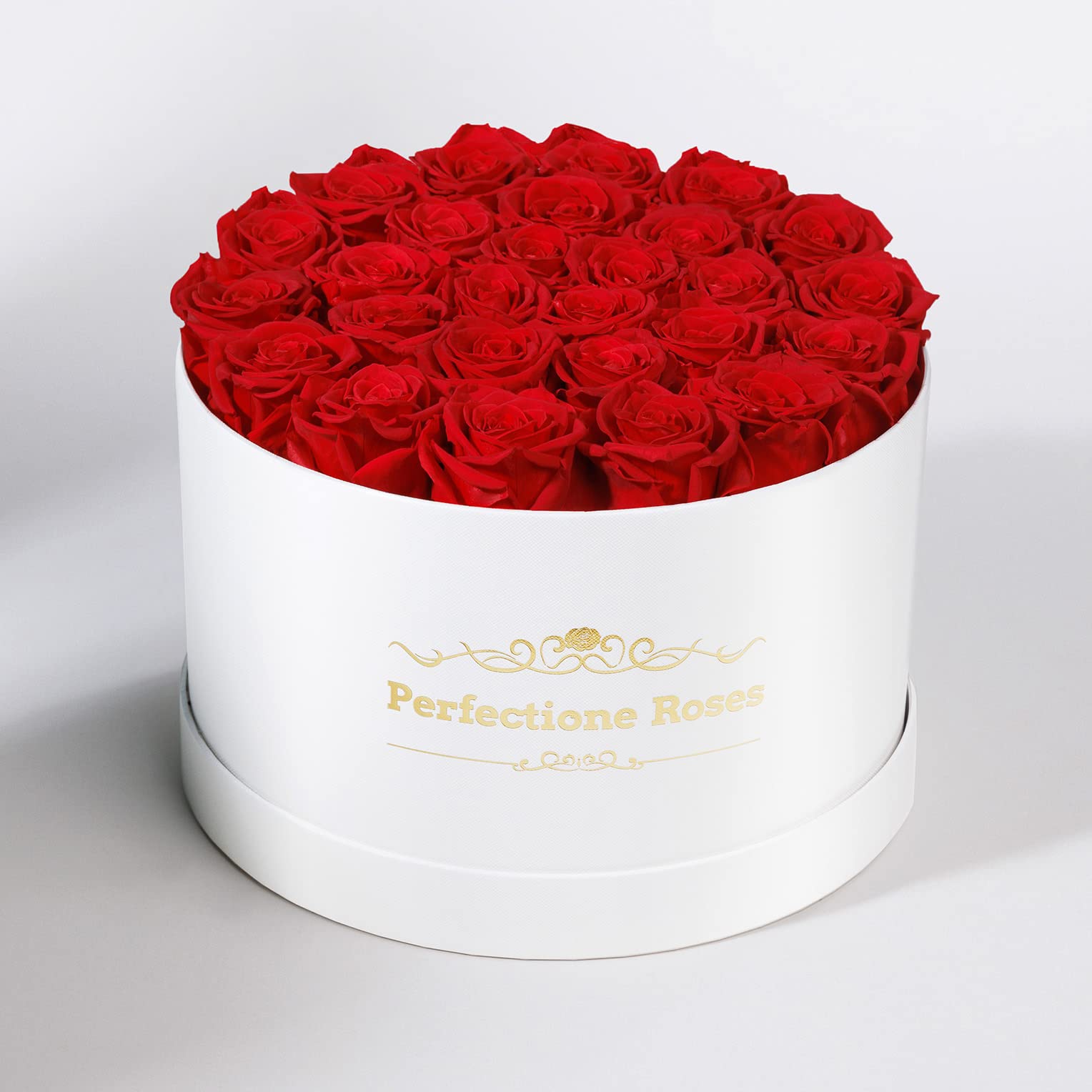 Perfectione Preserved Real Roses in a Box - Lasts 3 Years | Luxury Birthday & Mother's Day Gift for Women | Perfect for Home Decor, Wedding Centerpieces & Romantic Surprises (Red)