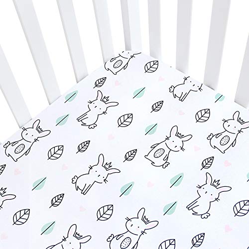 Soft & Breathable Bunny Crib Sheets - Standard Size Fitted Crib Mattress Cover, Microfiber Baby Bedding for Boys & Girls | Perfect for Nursery, Daycare & Travel