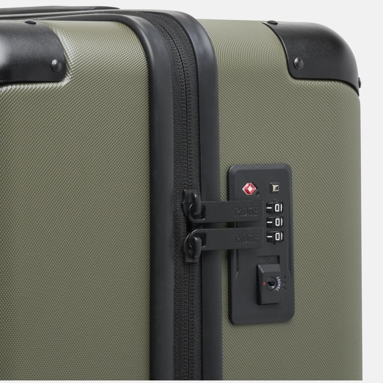 The Ridge Check-In Luggage - Durable German Makrolon Polycarbonate Hardshell Suitcase - TSA-Approved Lock & 360° Spinner Wheels - Matte Olive - Perfect for Business Travel & Vacation Trips