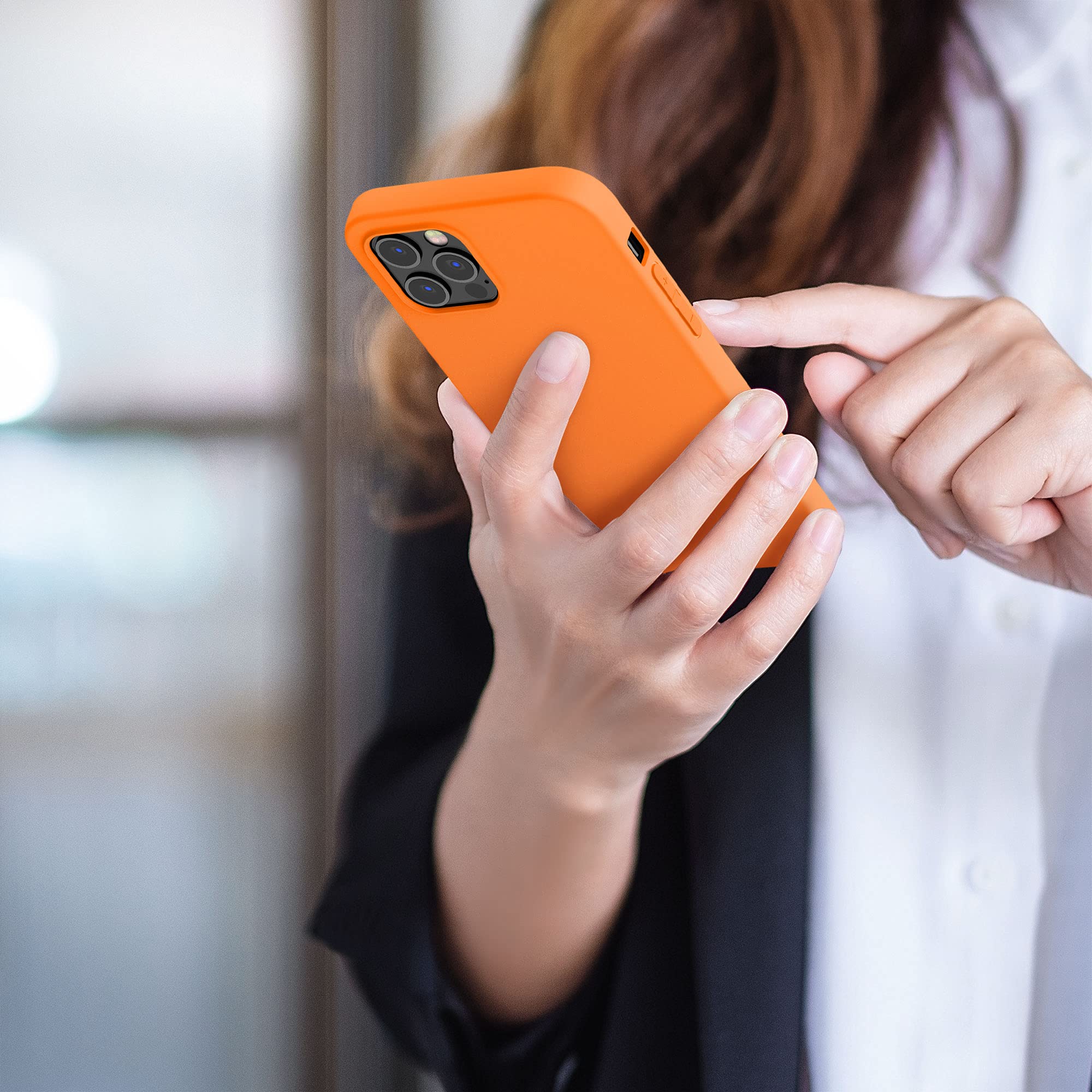 kwmobile Soft Slim Protective TPU Silicone Case for Apple iPhone 12 Pro Max - Shockproof & Scratch Resistant Cover - Fruity Orange - Perfect for Everyday Use, Travel & Outdoor Activities