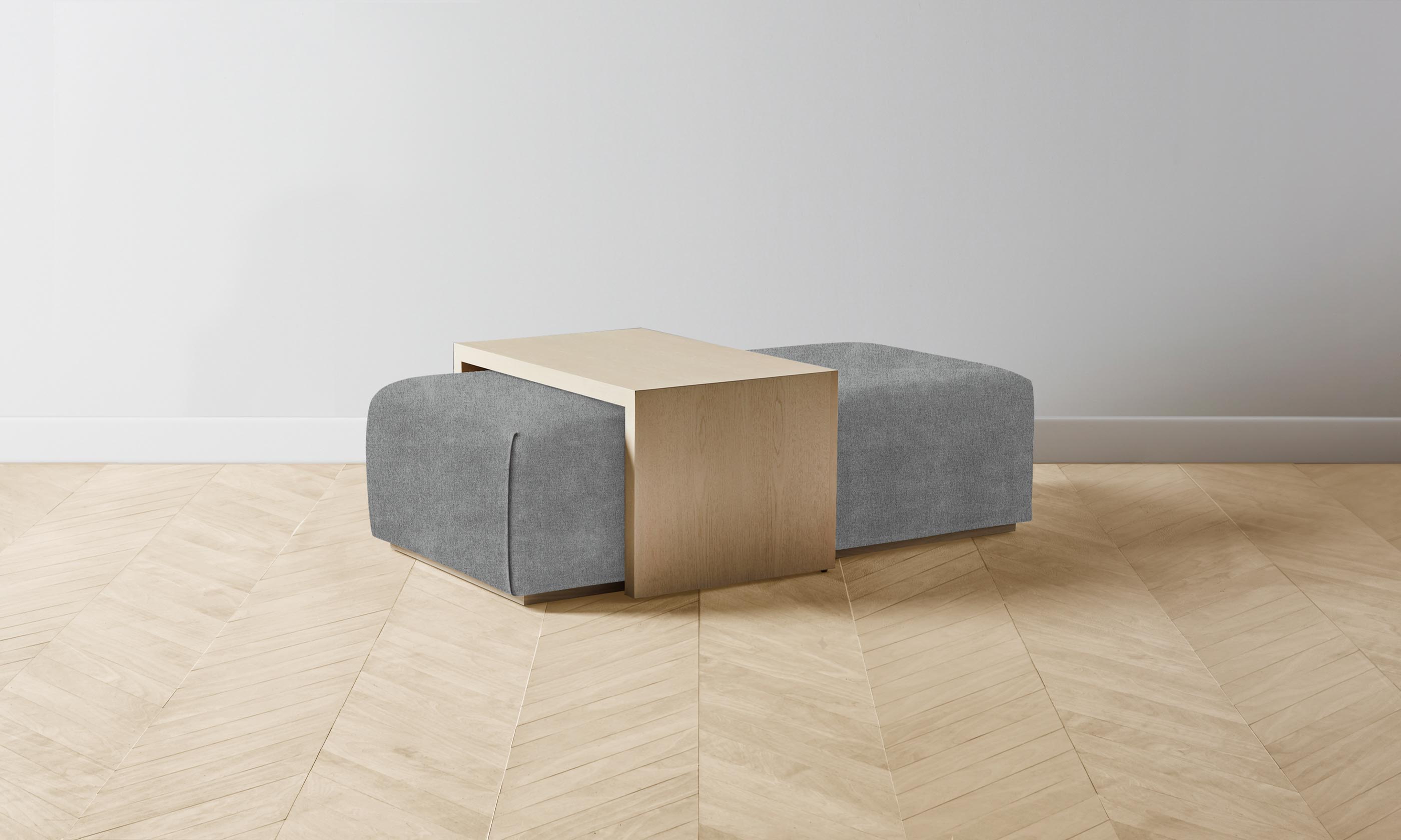 The Bowery Ottoman - Performance Mélange Weave Night - Modern Living Room Footrest & Accent Stool for Home Decor
