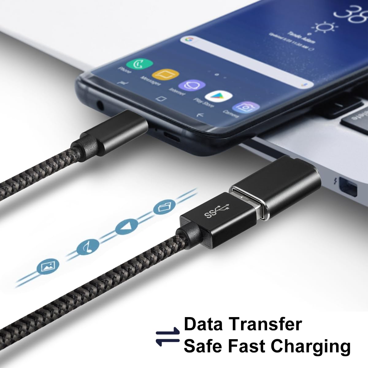 Yuexitech 4-Pack Micro USB to USB C Adapter Converter, USB 3.2 Female to Type C OTG Adapter - Compatible with iPhone 15 Pro Max/MacBook Air/iPad Pro/Galaxy S24/S23/S22 - Fast Data Transfer & Charging - Perfect for Travel, Office & Home Use