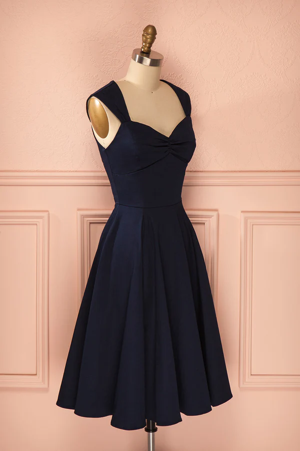Dark Navy Short Homecoming Dress J3875 - Elegant A-Line Prom Dress for Teens, Perfect for Homecoming, Prom, and Formal Events