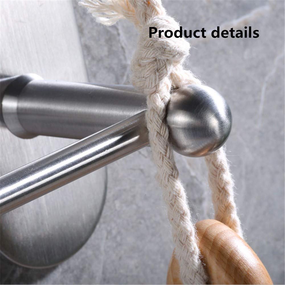Stainless Steel Wall Mounted Towel Rack - Single Rod Bathroom Towel Bar with Brushed Finish, No Drilling Required - Perfect for Bathrooms, Kitchens, and Laundry Rooms