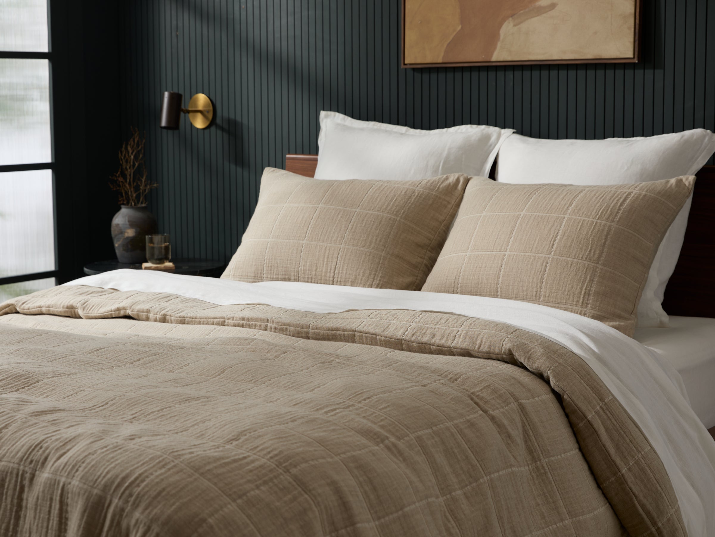 Terrace Gauze Duvet Cover Set - Breathable & Soft Toast Color Bedding for Summer - Perfect for Guest Rooms, Vacation Homes & Boho Chic Bedrooms