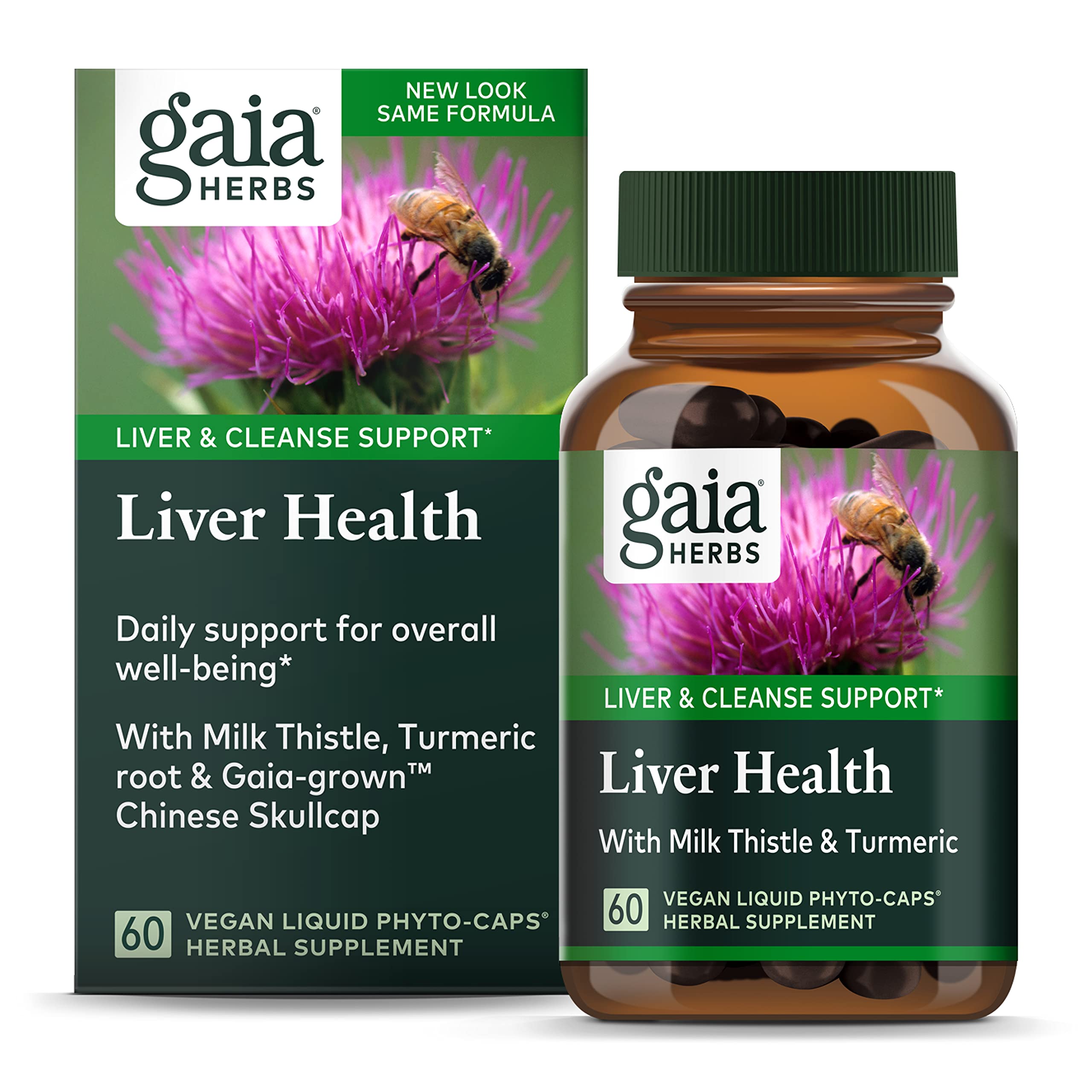 Gaia Herbs Liver Health Supplement - 60 Vegan Liquid Phyto-Capsules with Milk Thistle, Turmeric, Schisandra & Licorice Root for Liver Detox & Cleansing Support - 30-Day Supply - Perfect for Daily Wellness & Post-Holiday Recovery