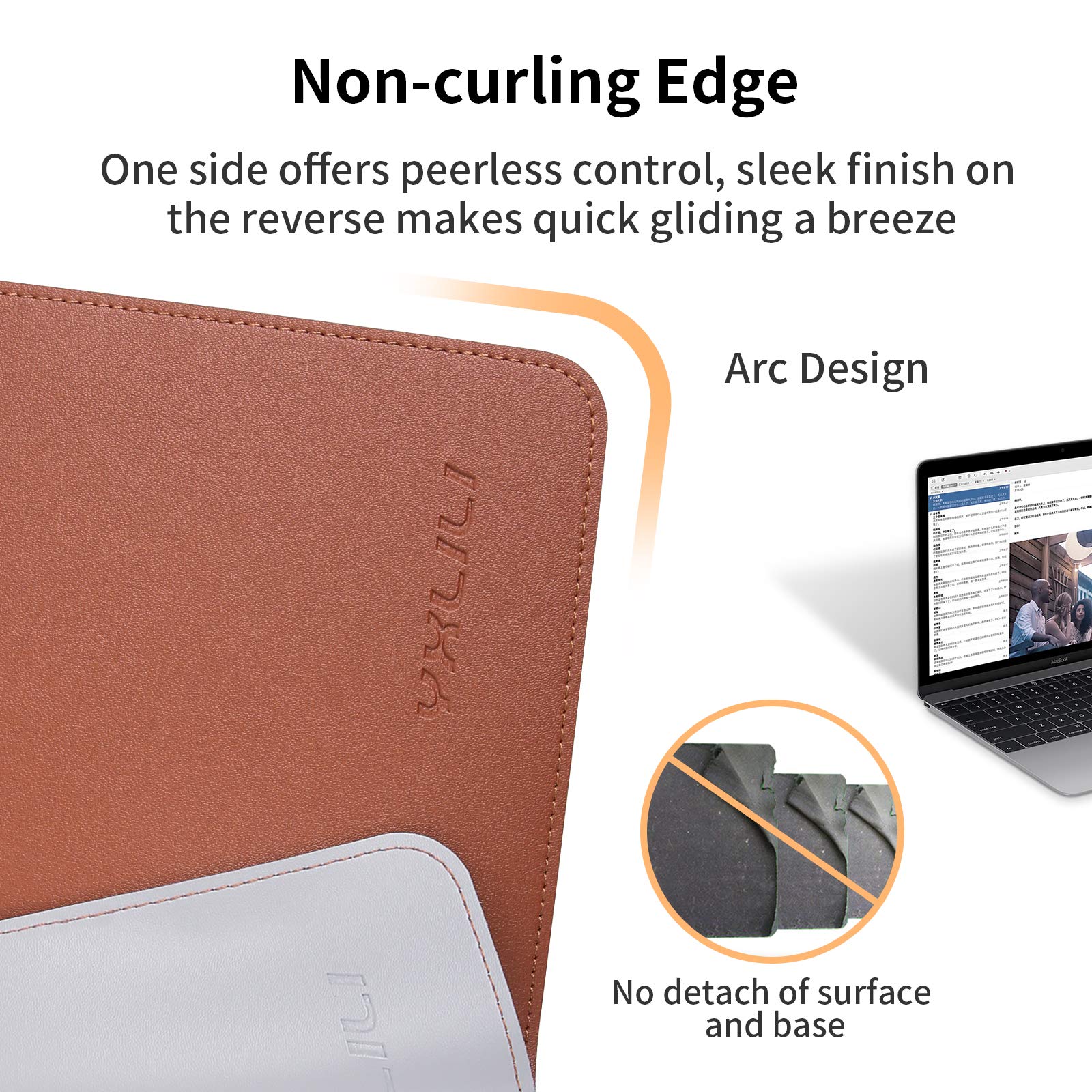 Dual-Sided PU Leather Mouse Pad - Waterproof & Ultra Smooth Gaming Mouse Mat with Stitched Edge for Office, Home & PC Work | Perfect for Gaming Setups & Workspace Organization