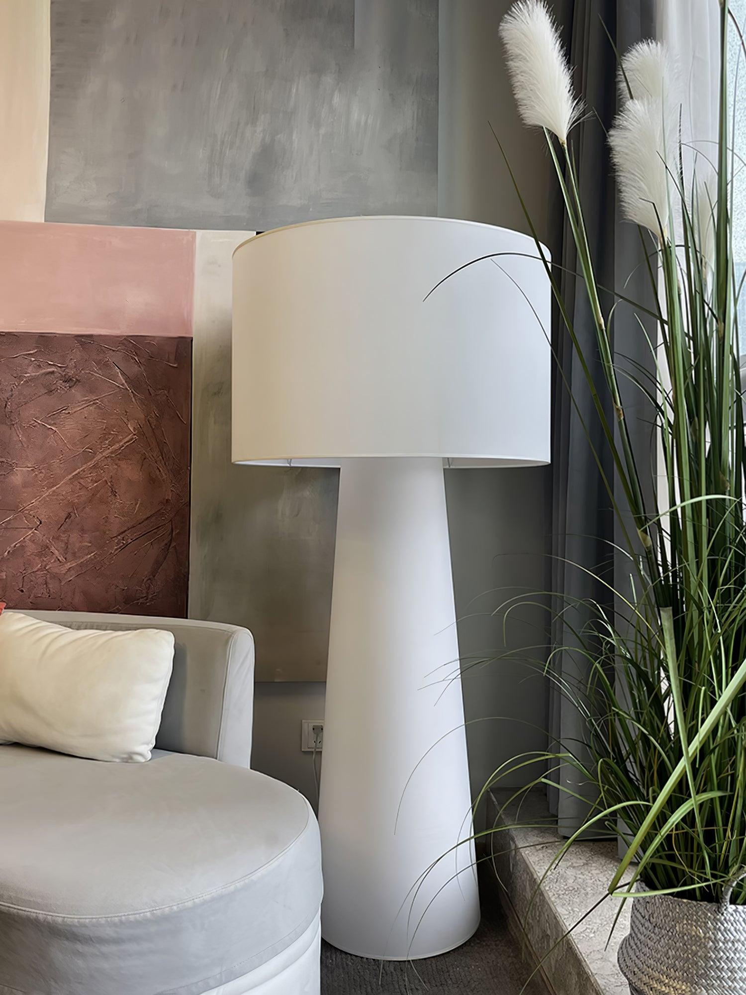 Modern Column Fabric Floor Lamp - Elegant Standing Light for Living Room, Bedroom & Office - Perfect for Reading, Relaxing & Ambient Lighting