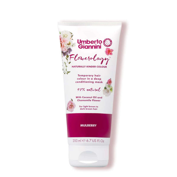 Umberto Giannini Flowerology Color Mask Mulberry 200ml - Hydrating Hair Treatment for Dry & Damaged Hair | Perfect for Salon-Quality At-Home Hair Care