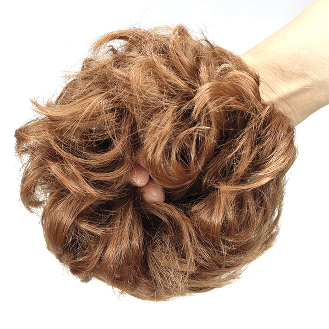 2Pcs Messy Bun Hair Piece - Curly Fake Hair Scrunchie Extension for Updos & Ponytails | Perfect for Weddings, Parties & Everyday Styling