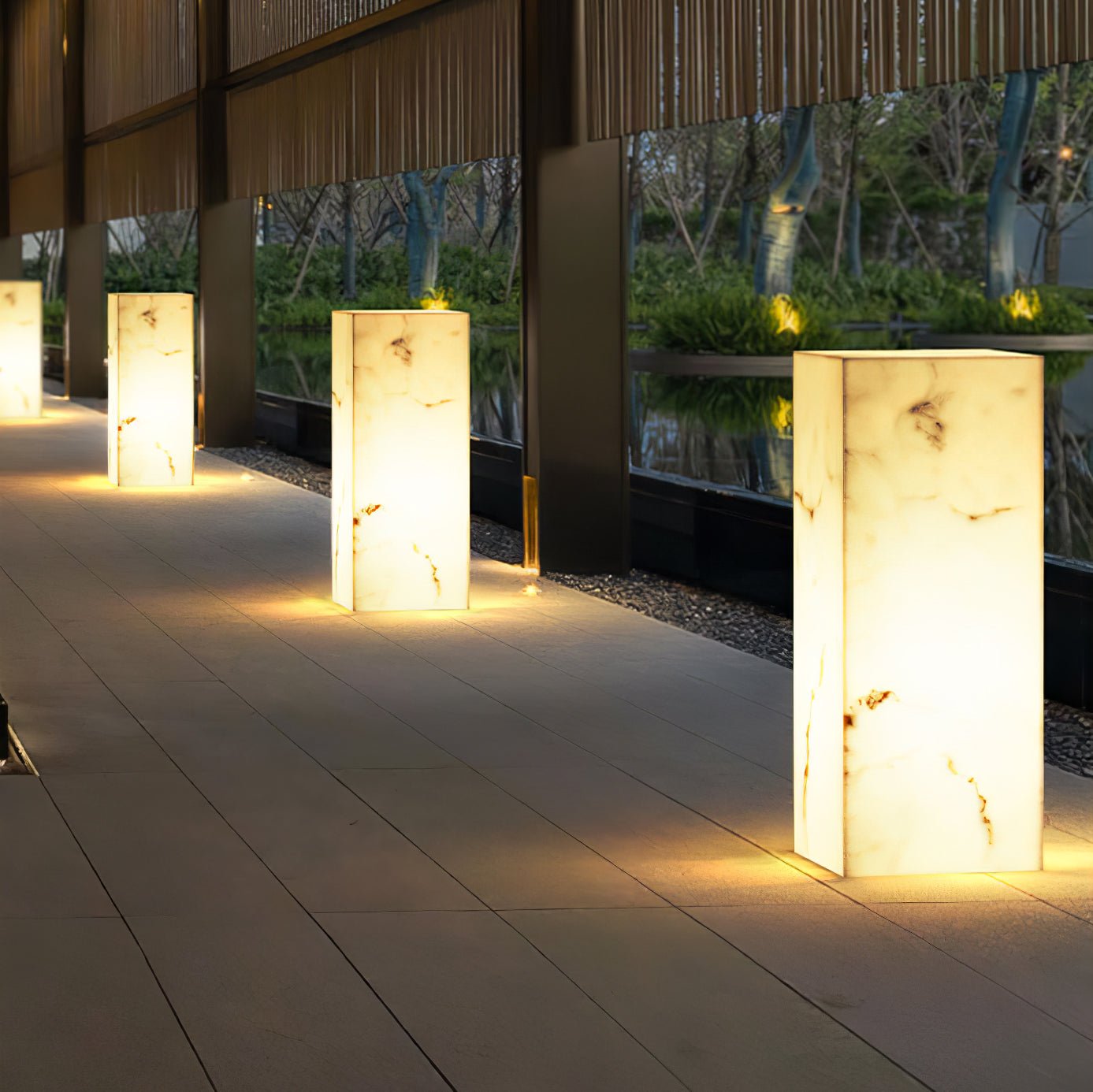 Modern Imitation Marble Cube Outdoor Light - Waterproof LED Garden Lighting for Patio, Pathway, and Landscape Decoration