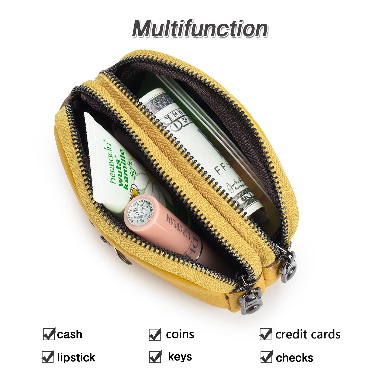 imeetu 2-Pack Small Women's Coin Pouch & Credit Card Holder Wallet - Perfect for Travel, Shopping, and Everyday Essentials Organization