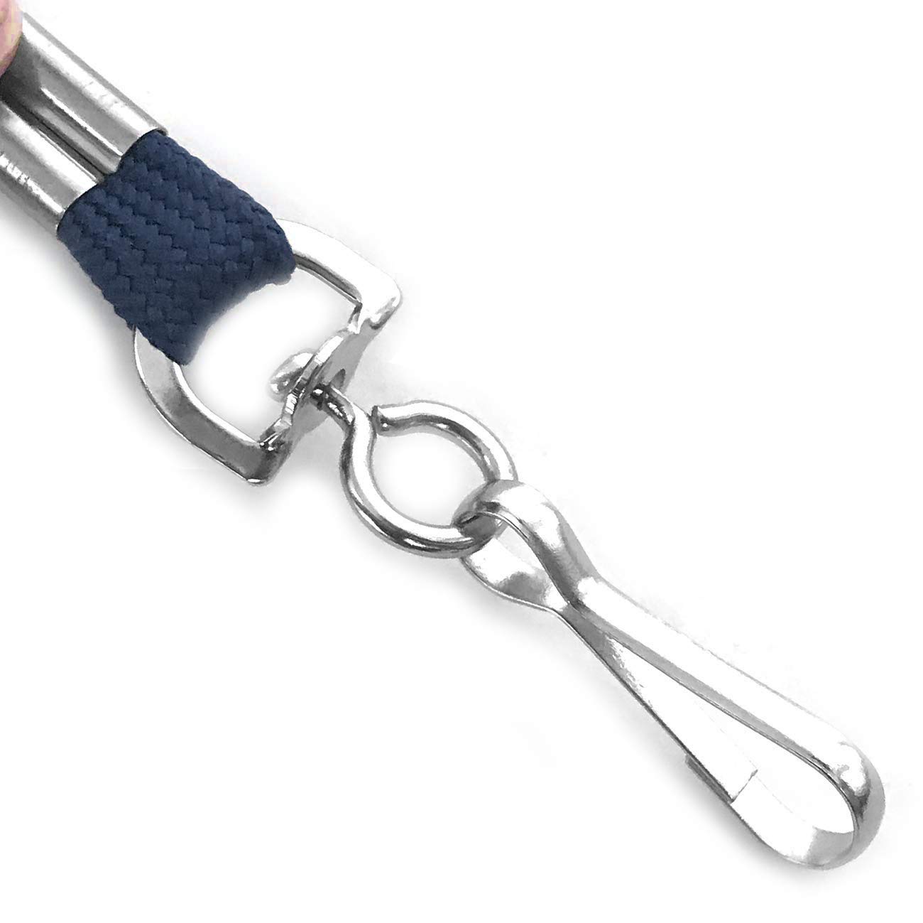 Navy Blue Lanyards 100 Pack with Swivel Hooks for ID Badges - Office & Events